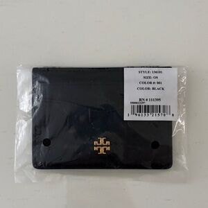 Tory Burch Black Card Holder with Gold Logo